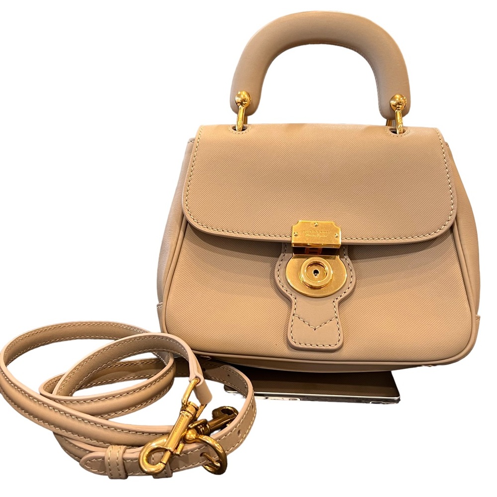Burberry Honey Trench Calfskin Small Top Handle Bag - Picture 11 of 13